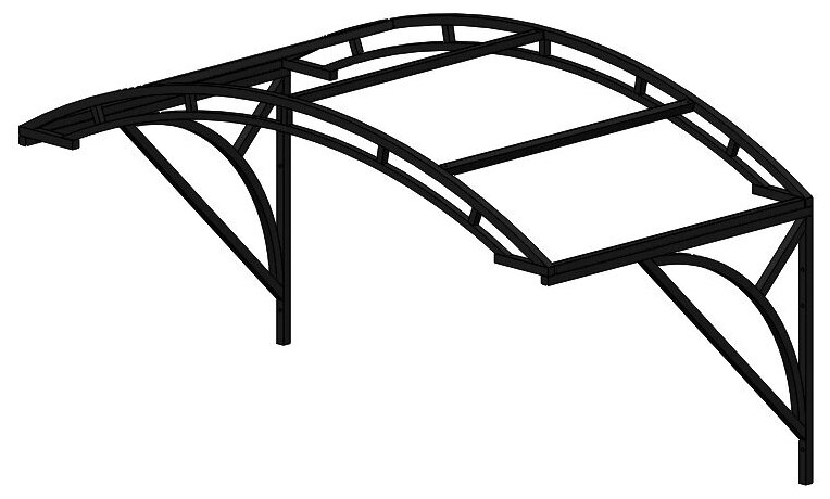 Козырек над крыльцом арочный 2 метра с двойной фермой G-2 Усиленный - фотография № 6