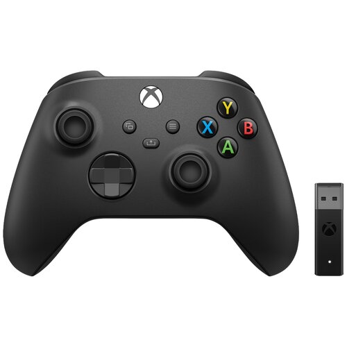 Джойстик Microsoft Xbox One and Series S/X Controller + беспроводной адаптер для PC, черный, 1 шт. комплект microsoft xbox one and series s x controller беспроводной адаптер для pc черный 1 шт