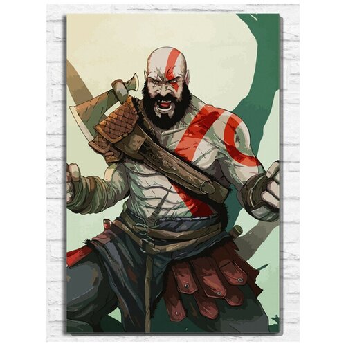 Картина по номерам на холсте игра god of war 4 - 9600 В 60x40 картина по номерам на холсте god of war 4