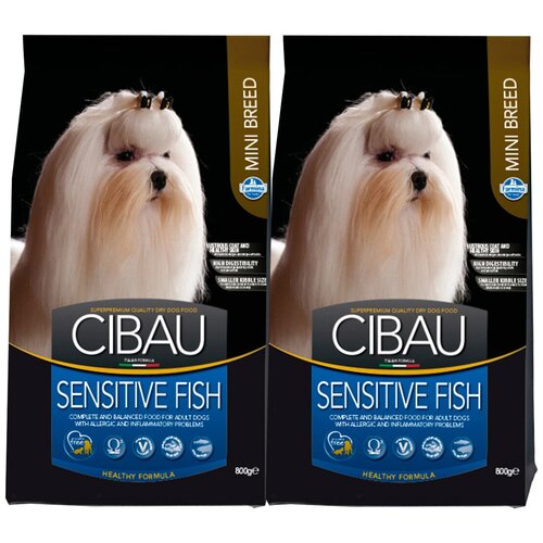 CIBAU SENSITIVE FISH MINI для взрослых собак маленьких пород при аллергии с рыбой (0,8 + 0,8 кг)