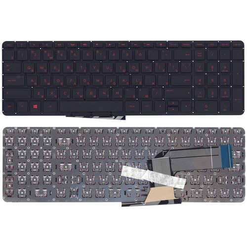 Клавиатура для ноутбука HP Pavilion 15-P 17-F черная с красной подсветкой 2245₽