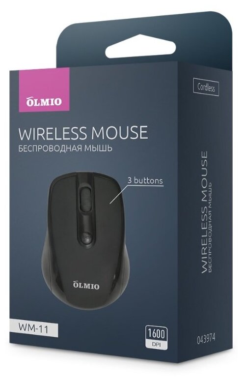 Мышь OLMIO WM-11 черный 43974 1315615