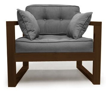Кресло одноместноеDEmoku Д-1 СТ (цвет ткани: серый цвет дерева: темный дуб) 80х73х79 см