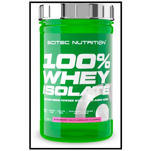 Протеин Scitec Nutrition 100% Whey Isolate, 700 гр., клубника-белый шоколад постренеровочный комплекс scitec nutrition whey isolate шоколад в порошке 700 г