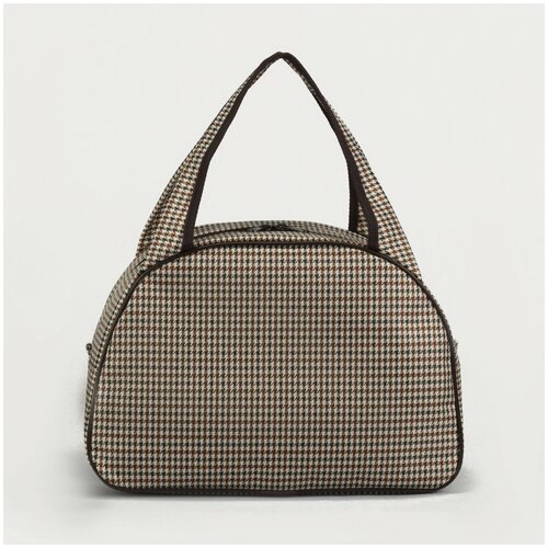 фото 5804/ж сумка дорож 44*30*17, 1 отдел, держатель для чемодана, коричн/беж гус лапка 3956874 зфтс