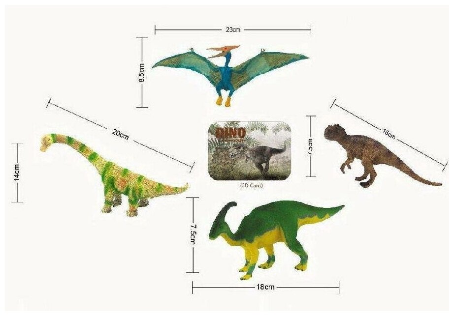 Игровой набор Junfa Мои любимые динозавры, серия 2 набор 1, 22,5х8х24,5см WA-14614/набор1