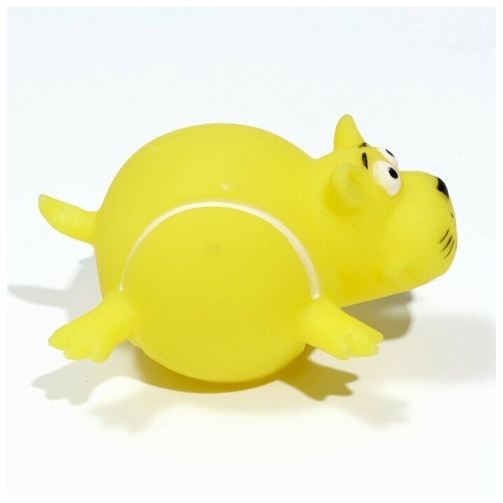 Пижон Игрушка пищащая "Собакомяч" для собак, 10 см, жёлтая - фотография № 3