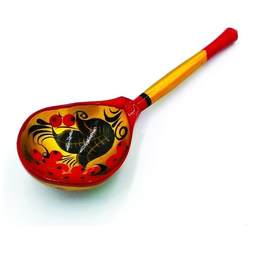 Хохлома Ложка Полубасская сувенирная деревянная 19см расписная посуда кухонный русский подарок для дома интерьера декора маме подруге 664₽