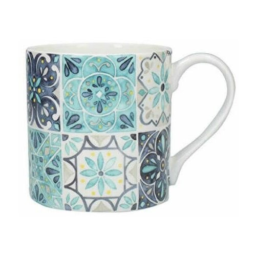 Фарфоровая кружка can зеленая плитка 235 мл