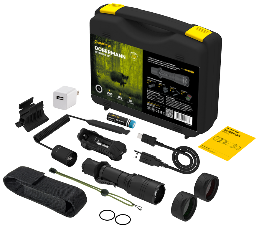 Набор охотника Armytek Dobermann Extended Set Белый F02005C