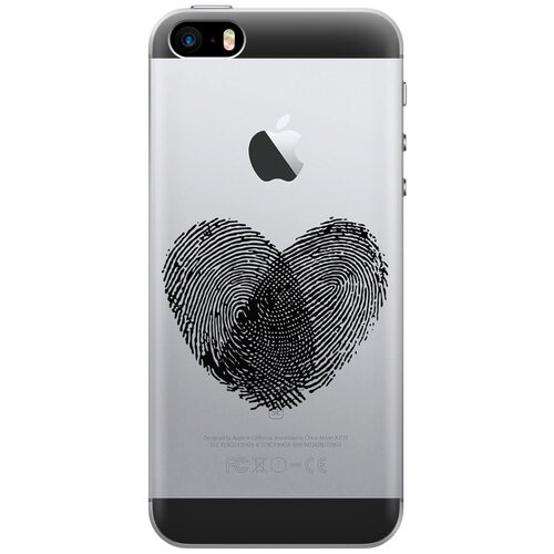 Силиконовый чехол на Apple iPhone SE / 5s / 5 / Эпл Айфон 5 / 5с / СЕ с рисунком Lovely Fingerprints чехол книжка на apple iphone se 5s 5 эпл айфон 5 5с се с рисунком желтая клубника золотистый