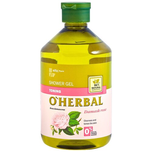 O'Herbal Тонизирующий гель для душа с экстрактом дамасской розы, 500 мл