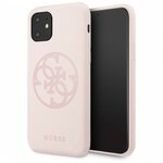 Чехол Guess для iPhone 11 Silicone collection 4G logo Hard Light pink - изображение