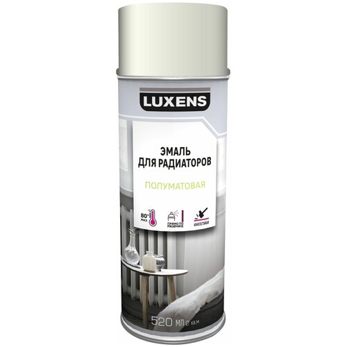 Эмаль Luxens для радиаторов, полуматовая, белый , полуматовая, 520 мл