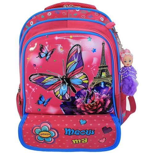 Школьный рюкзак ранец/с ортопедической спинкой для девочки, детский с 3D рисунком.