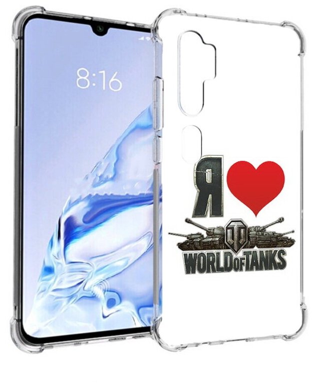 Чехол задняя-панель-накладка-бампер MyPads я люблю ворлд оф танк для Xiaomi Mi Note 10/Mi Note 10 Pro/Mi CC9 Pro противоударный