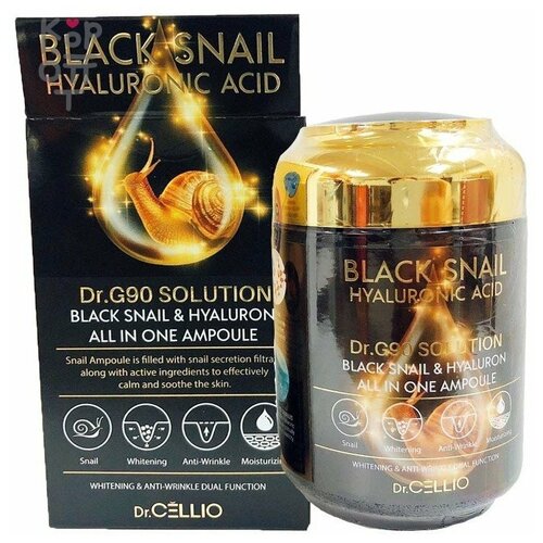 Купить Сыворотка с муцином черной улитки и гиалуроновой кислотой Dr. Cellio Dr. G90 Solution Black Snail & Hyaluron All in One Ampoule 280ml