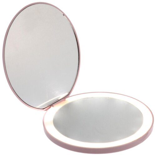 Luazon зеркало косметическое карманное KZ-02 (круг без ободка) 7091127 зеркало косметическое карманное KZ-02 (круг без ободка) 7091127 с подсветкой, белый/розовый зеркало с подсветкой зайчик цвет розовый 11х9х1 5 см