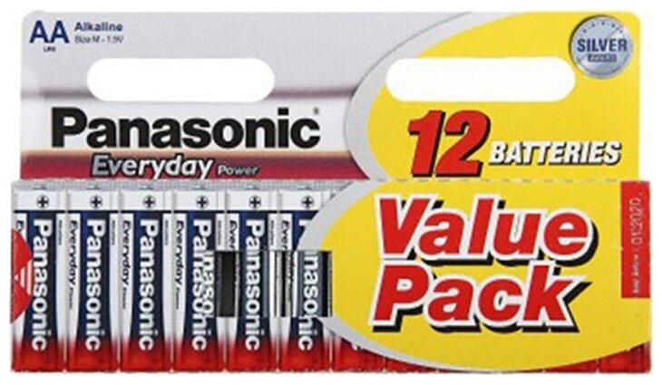 Батарейки Panasonic AA щелочные LR6REE/12BW Everyday Power multi pack в блистере 12шт
