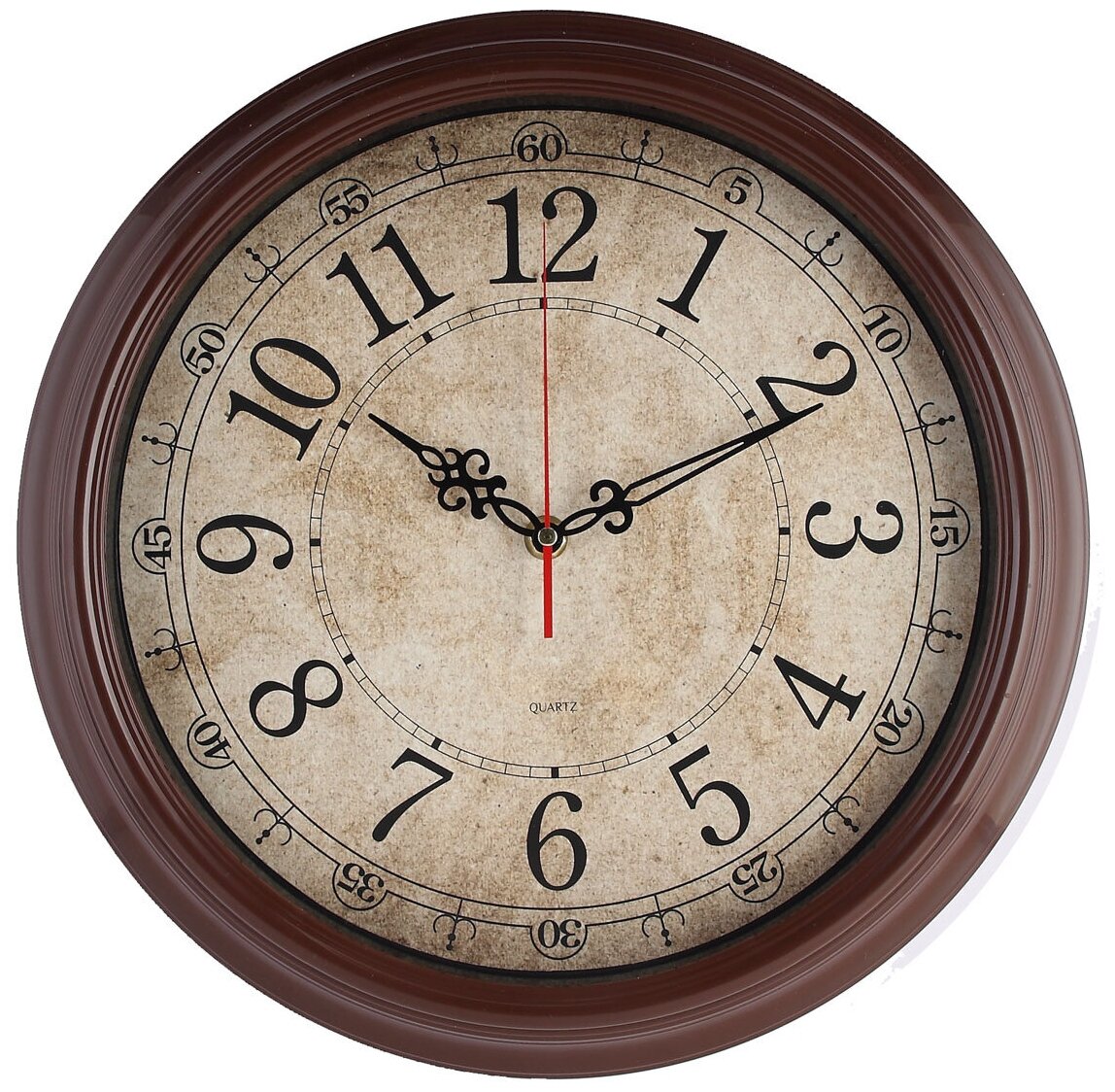 Часы настенные аналоговые Бюрократ WallC-R77P коричневый - фото №1