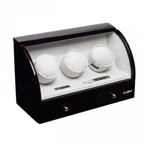 Шкатулка для 3 часов Luxewood, дерево, электронный дисплей, автоподзавод, отделение для украшений, черный