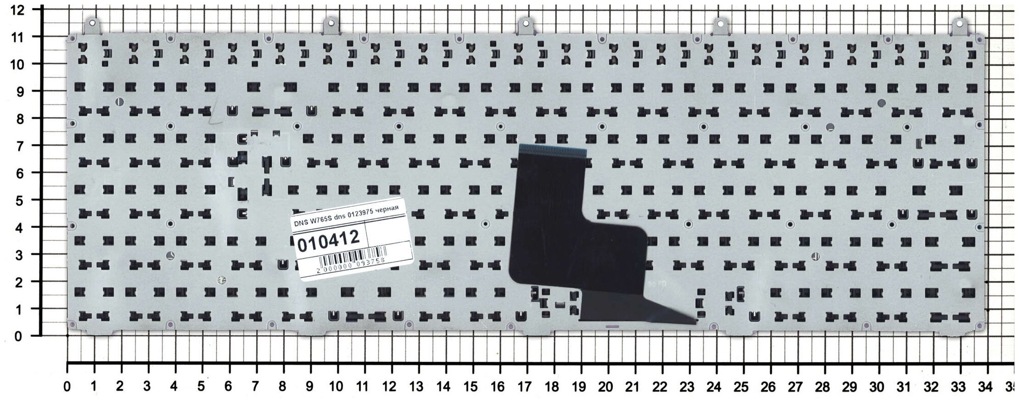 Клавиатура для ноутбука DNS 0122303 черная без рамки