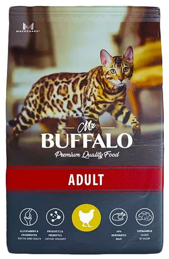 Mr. Buffalo ADULT сухой корм с курицей 10кг для кошек - фотография № 4