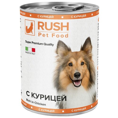 Консервированный корм для собак RUSH С курицей 400г