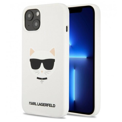 Чехол Karl Lagerfeld Liquid silicone Choupette Hard для iPhone 13 Mini, цвет Белый (KLHCP13SSLCHWH)