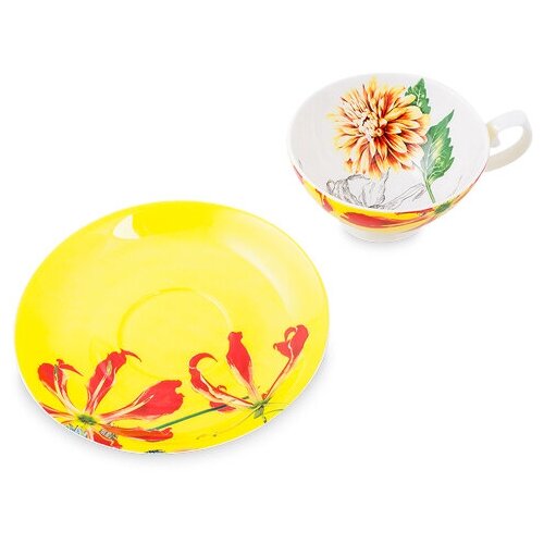 SL-13 Чашка с блюдцем Тропикана желтая Stechcol 2172₽