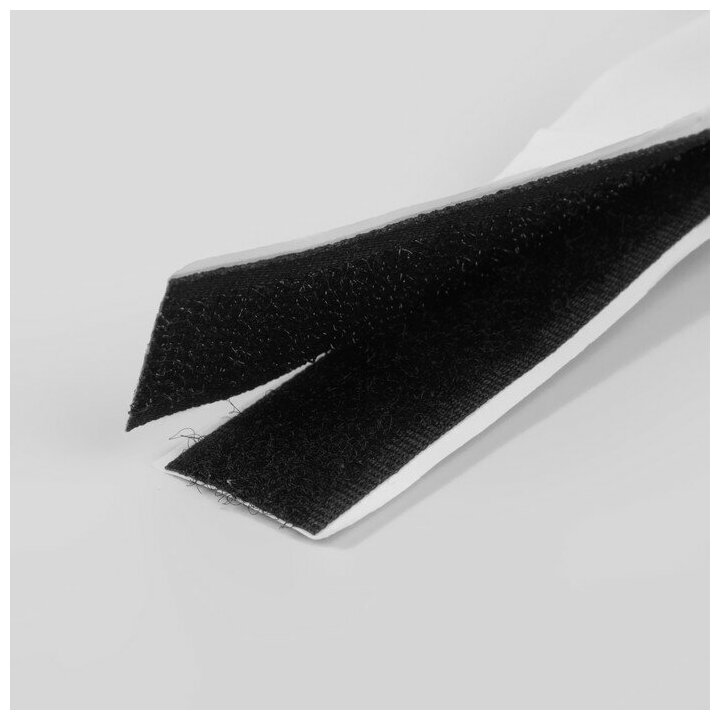 Липучка на клеевой основе, 20 мм x 100 5 см, цвет черный./В упаковке шт: 1