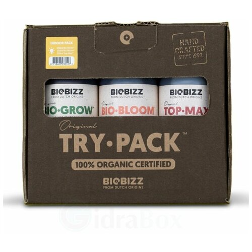 Комплект удобрений BioBizz Pack Indoor (Bio-Grow + Bio-Bloom + Top-Max) 3шт по 250мл