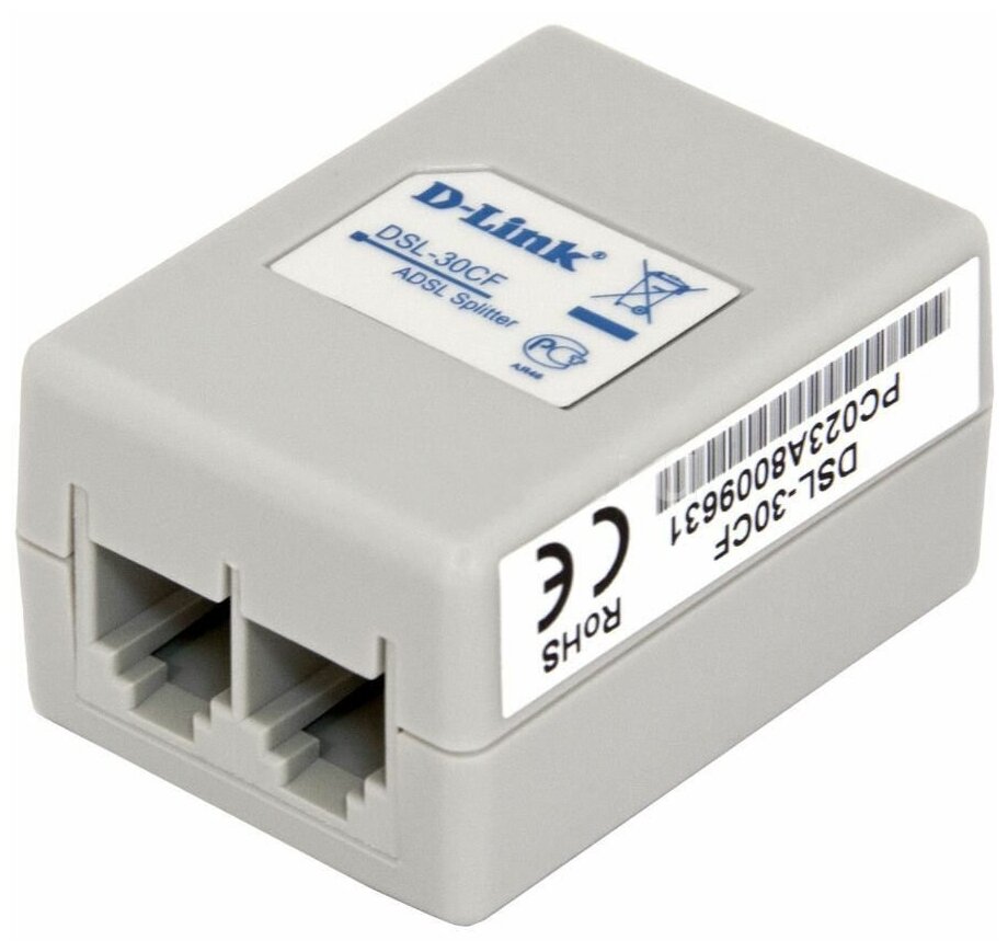 Сплиттер D-Link DSL-30CF/RS DialUp, белый
