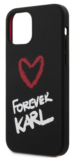 Чехол Lagerfeld для iPhone 12/12 Pro (6.1) Liquid silicone Forever Karl Hard Black