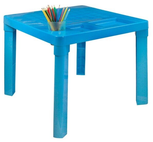Стол пластиковый детский, 51х51х47 см, голубой