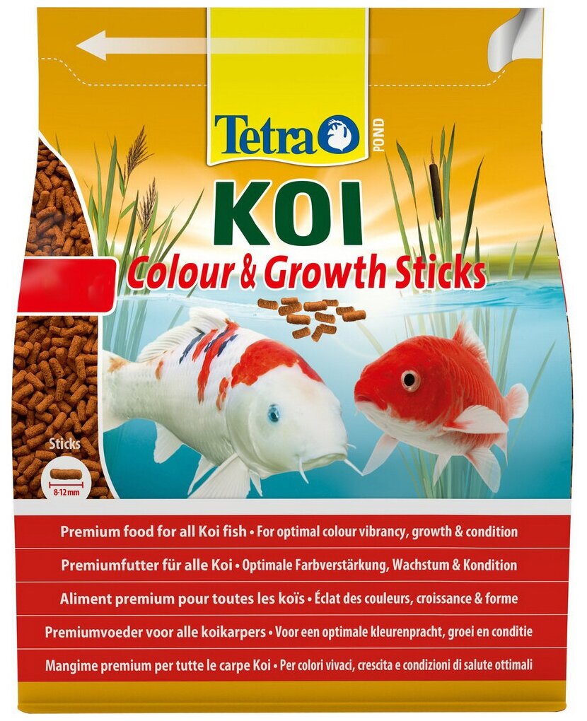 Tetra Pond Koi Colour&Growth Sticks энергетический корм для кои в гранулах, 4 л