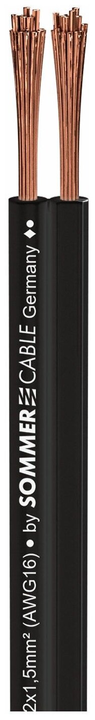 Кабель акустический с катушки двухжильный Sommer Cable 420-0150-SW Installation SC-Nyfaz, 1 м