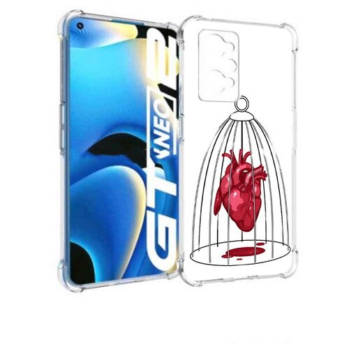 Чехол задняя-панель-накладка-бампер MyPads сердце в клетке для Realme GT Neo2 противоударный чехол задняя панель накладка бампер mypads сердце в клетке для realme v15 5g противоударный