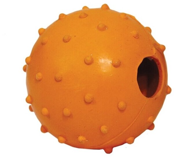 Triol игрушка для собак из цельнолитой резины "Мяч с колокольчиком", d 60 мм