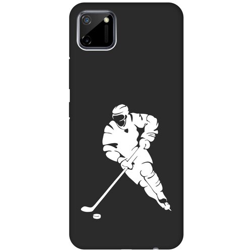 Матовый чехол Hockey W для realme C11 / Рилми С11 с 3D эффектом черный матовый чехол formula для realme c11 рилми с11 с 3d эффектом черный