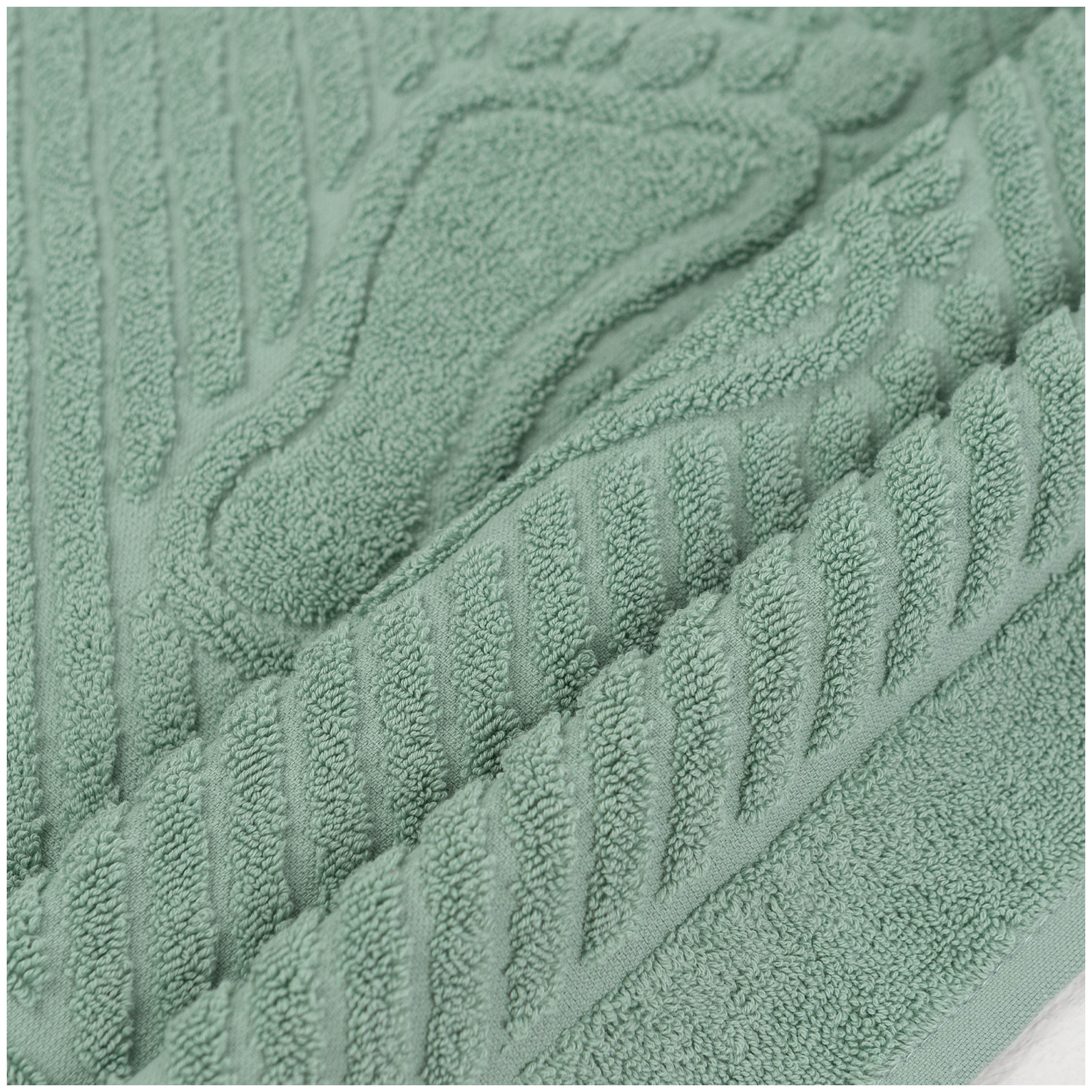 Полотенце-Коврик для ног Зеленый Чай из махровой ткани (100% хлопок), 50х70 - 1 шт - фотография № 2