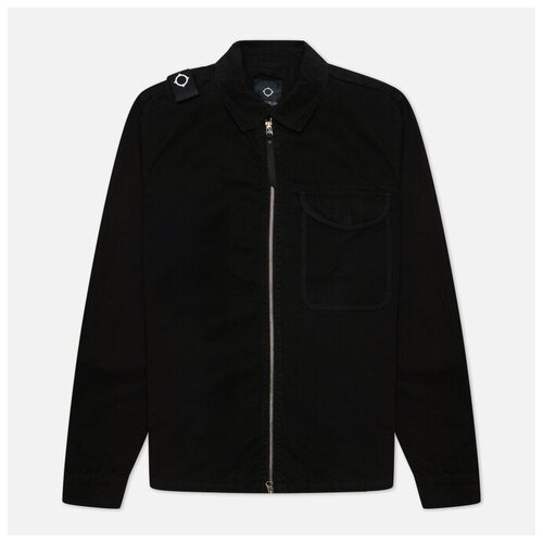 фото Мужская куртка ma.strum garment dyed zip front overshirt чёрный , размер xl