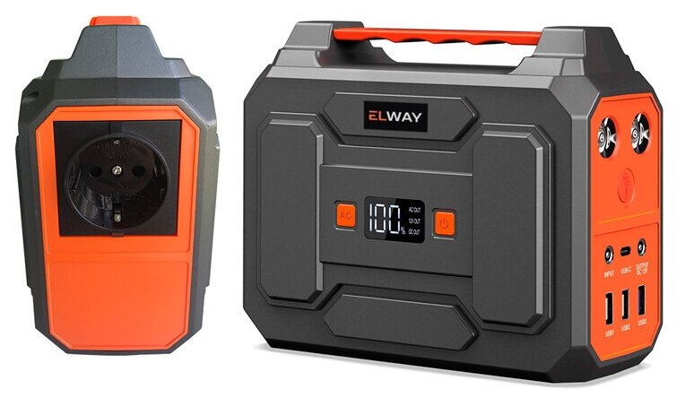 Портативный аккумулятор Elway Energy Box E01 - 100w с розеткой 220В 50 000mAh