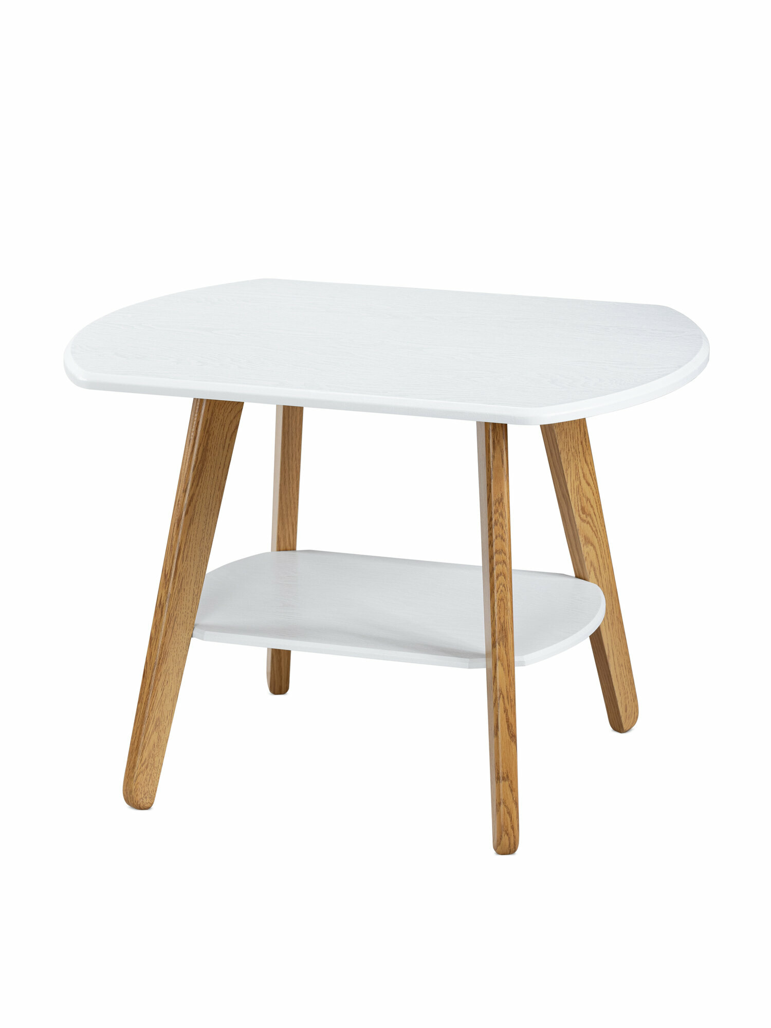 Стол журнальный для гостиной GARRET Модель 10M с полкой, современный стиль, белый