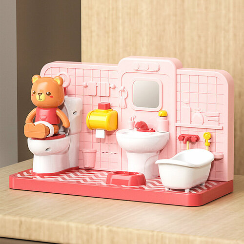 Игровой домик Cute bear с электронным унитазом розовый 1045₽