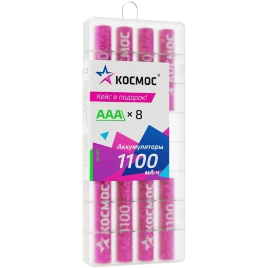 Аккумулятор Космос Электро космос AAA/R03 1100мА. ч Ni-MH 8B (уп.8шт), KOCR03NIMH1100mAh8B