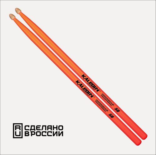 Изображение товара Барабанные палочки, граб, флуоресцентные оранжевые, Kaledin Drumsticks 7KLHBOR5B 5B