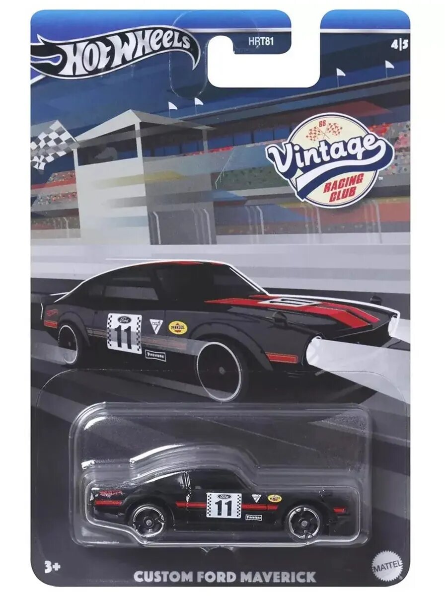 HRV09 Hot Wheels Vintage машинка металлическая игрушка коллекционная масштабная модель Custom Ford Maverick Кейс 2024