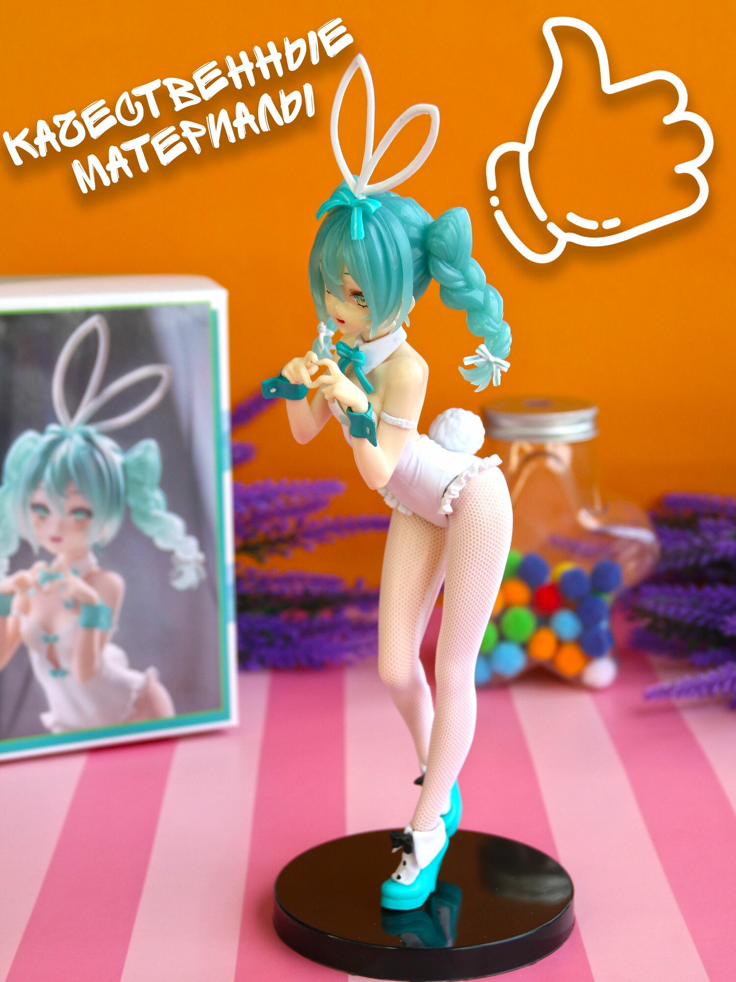 Аниме фигурка Мику Хацуне Miku в костюме зайчика вокалоид 23 см — фото 1