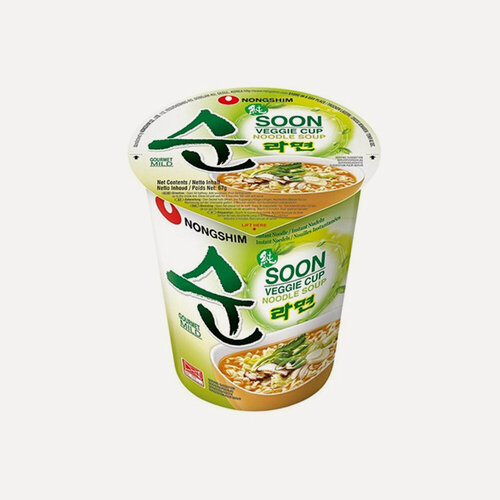Изображение товара Лапша быстрого приготовления Nongshim овощная вегетарианская 67 г, Южная Корея